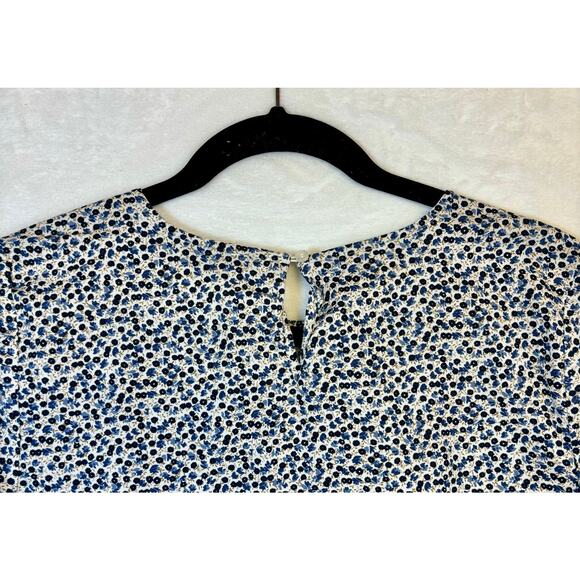 J. Crew Mercantile Floral Ruffle Bell Sleeve Cotton Blouse Casual Business Boho - Picture 7 of 7